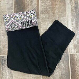 PINK VS Crop Leggings, Black Crop Leggings, PINK Leggings - Size S